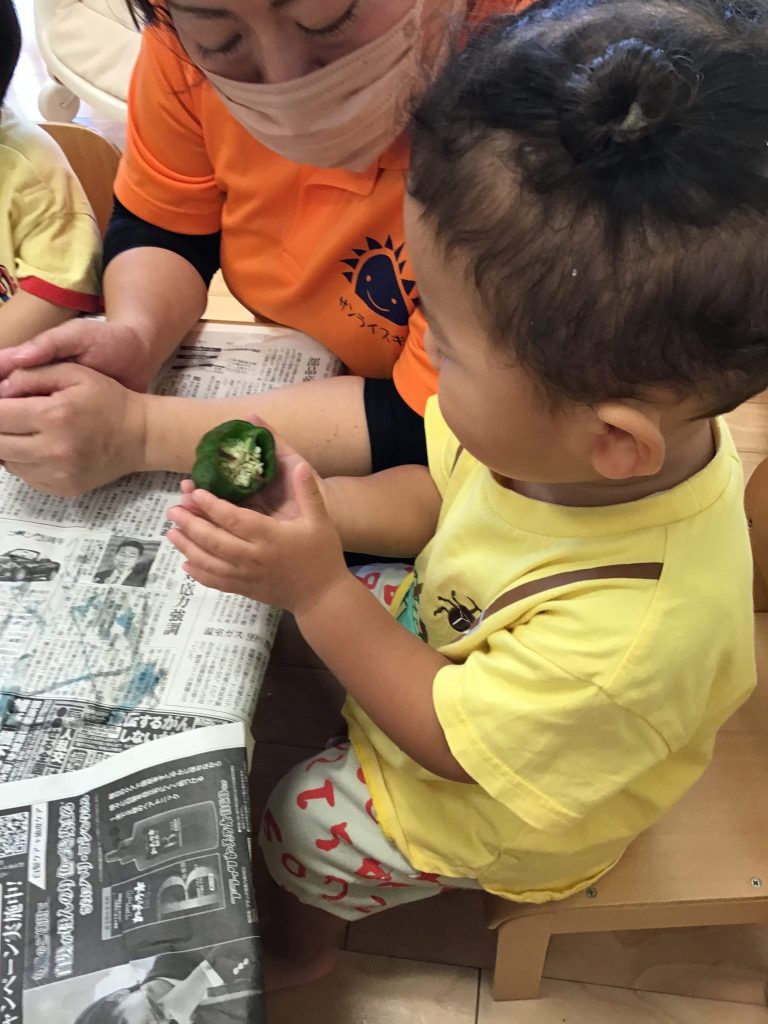 園ブログ　ピーマンの食育🫑