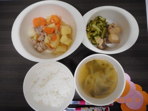 ７月３１日（火）のお給食