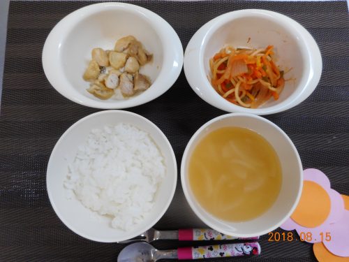 ８月１５日（水）のお給食
