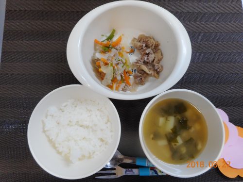 ８月２７日(月）のお給食