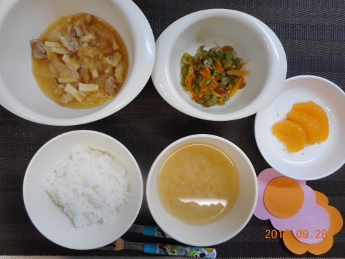 ９月２８日(金）のお給食
