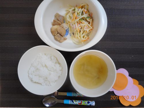 １０月１日(月）のお給食