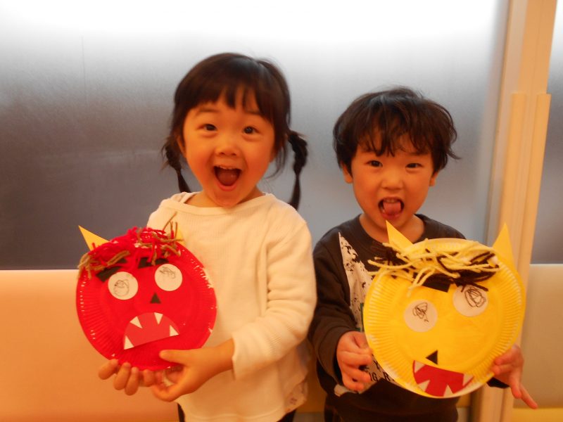 鬼のお面作ったよ♪