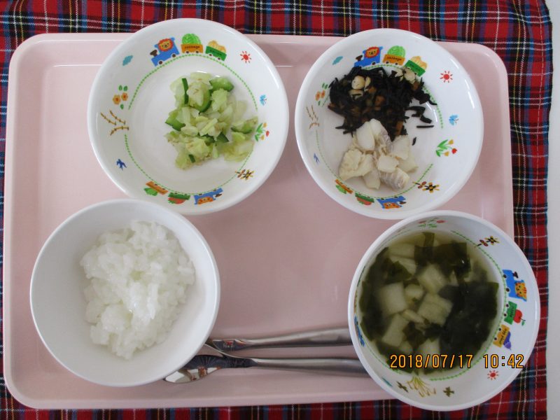 ７月17日（火）のお給食(^▽^)/