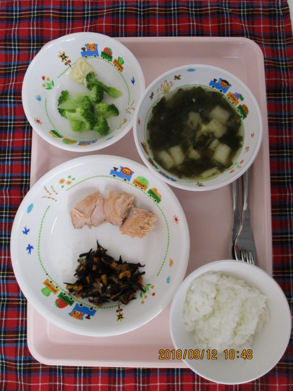 9月12日（水）のお給食(≧▽≦)