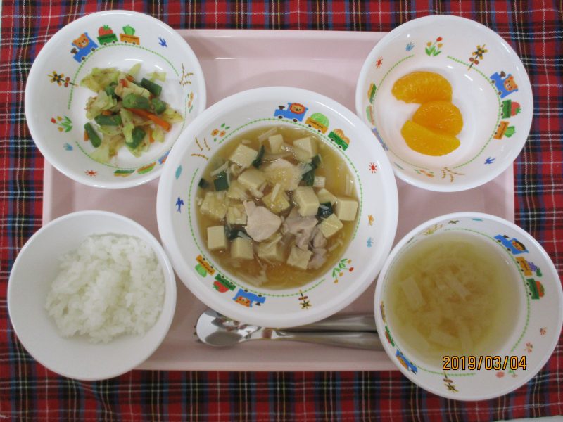 3月4日（月）のお給食(^O^)／
