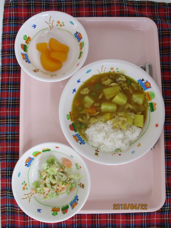 4月22日（月）のお給食(^O^)／