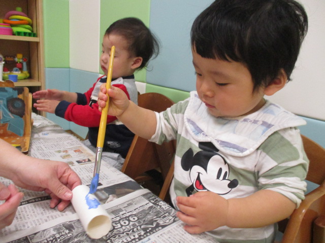 ?おひな様製作???保育シーン(^O^)／