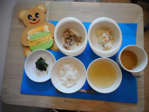 7/25(水）誕生会の給食＆離乳食＆おやつメニュー☆